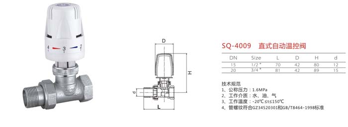 SQ-4009 直式自動溫控閥